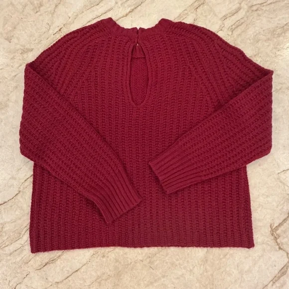 360 Cashmere Wool Blend Sweater Open Back Women's M Red - Picture 1 of 9